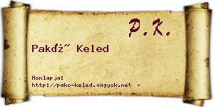 Pakó Keled névjegykártya